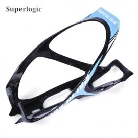 SUPERLOGIC ULTRALIGHT CARBON FIBER BICYCLE WATER BOTTLE HOLDER (BLUE AND BLACK)