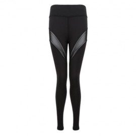 SEXY MESH JOINT LEGGINGS YOGA PANTS FOR RUNNING FITNESS (BLACK)