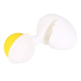 EGG SHAPE MESH TEA INFUSER REUSABLE STRAINER FILTER (WHITE AND YELLOW)