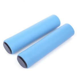 PAIRED MTB SILICONE ULTRALIGHT BIKE HANDLEBAR GRIPS WITH PLUGS (BLUE)