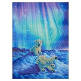 30 X 40CM POLAR BEAR DIY DIAMOND PAINTING CROSS STITCH TOOL (COLORMIX)