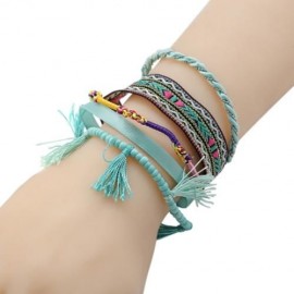 FASHION MULTILAYER WRAPPING HANDMADE BRACELET (BLUE)
