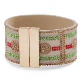 FASHION CASHMERE VELVET RHINESTONE BRACELET FOR GIRLS (GREEN)