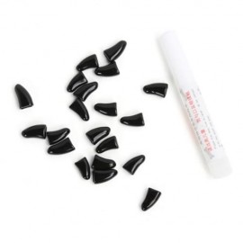 20PCS SOFT NON-TOXIC PET DOG NAIL CAP WITH ADHESIVE GLUE (BLACK)