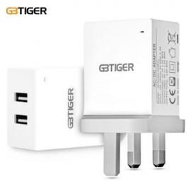 GBTIGER 2 USB 5V 3.6A MULTIFUNCTIONAL LED CHARGER ADAPTER (ALL WHITE)