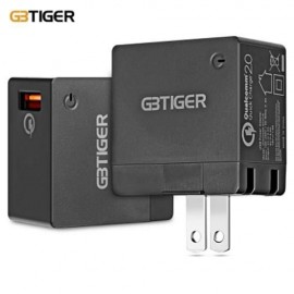 GBTIGER QUALCOMM CERTIFICATION QC 2.0 USB LED TRAVEL ADAPTER (FULL BLACK)