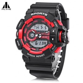 ALIKE AK14111 MALE DUAL MOVT SPORT WATCH ALARM CHRONOGRAPH CALENDAR MEN WRISTWATCH (RED)