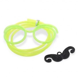 FUNNY DIY DRINKING GLASSES STRAW WITH MUSTACHE FOR PARTY (GREEN)