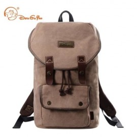 DOUGUYAN 25.7L CANVAS BACKPACK LEISURE TRAVEL LAPTOP BAG (BROWN)
