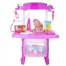 RANXIAN LUXURY SIMULATION DOCTOR NURSE TOOLS KIT FOR CHILDREN (PINK)