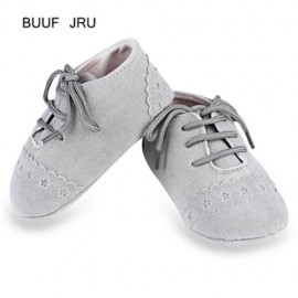 BUUF JRU STAR PRINT SKID-PROOF SOFT SOLE INFANT TODDLER SHOES (LIGHT GRAY)