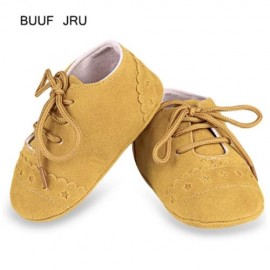 BUUF JRU STAR PRINT SKID-PROOF SOFT SOLE INFANT TODDLER SHOES (YELLOW)