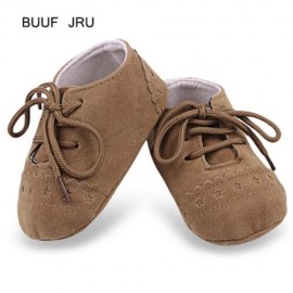 BUUF JRU STAR PRINT SKID-PROOF SOFT SOLE INFANT TODDLER SHOES (BROWN)