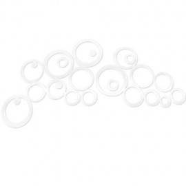 CREATIVE 3D CRYSTAL CIRCLE MIRROR WALL STICKERS DECOR DIY GIFT (SILVER)