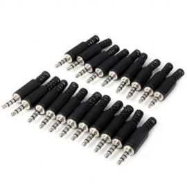 JL0033 PRACTICAL DC 50V 0.2A DIY 3.5MM HEADSET AUDIO JACKS - 20PCS (BLACK)