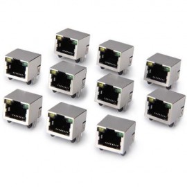 DURABLE AC 125V 1.2A DIY RJ45 NETWORK JACKS - 10PCS (SILVER)