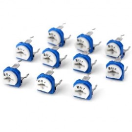 DIY HORIZONTAL 201 200 OHM ADJUSTABLE RESISTORS ( 0.1W 50V / 10PCS ) (BLUE AND WHITE)