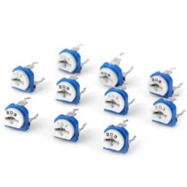 DIY HORIZONTAL 203 20K OHM ADJUSTABLE RESISTORS ( 0.1W 50V / 10PCS ) (BLUE AND WHITE)