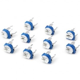 DIY HORIZONTAL 504 500K OHM ADJUSTABLE RESISTORS ( 0.1W 50V / 10PCS ) (BLUE AND WHITE)