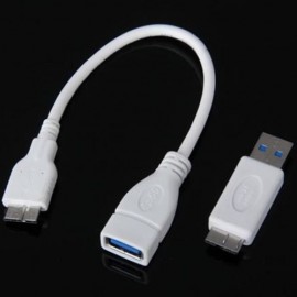CY U3-152  MICRO USB 3.0 OTG HOST CABLE FOR FLASH DISK WITH USB ADAPTER (WHITE)