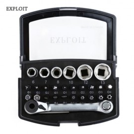 EXPLOIT 28PCS PROFESSIONAL RATCHET WRENCH SCREWDRIVERS (BLACK)