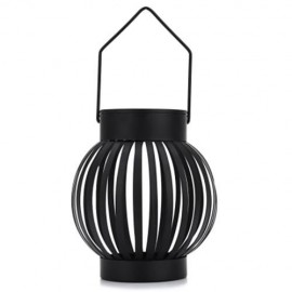 CIRCULAR SOLAR POWERED LED NIGHT LIGHT EMERGENCY WATERPROOF PUMPKIN LAMP (BLACK)