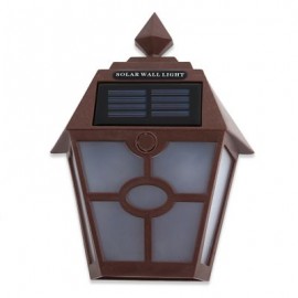 Solar Powered Hexagonal Outdoor LED Wall Lamp Fence Light (BROWN)