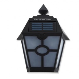 SOLAR POWERED HEXAGONAL OUTDOOR LED WALL LAMP FENCE LIGHT (BLACK)