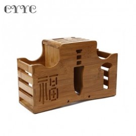 CYYC MULTI-PURPOSE BAMBOO CUTTER STORAGE RACK KITCHENWARE (BEIGE WOOD)