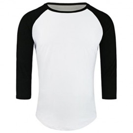 CREW NECK PANEL HALF RAGLAN SLEEVE T-SHIRT (WHITE AND BLACK)