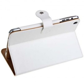 NEW STYLE PURE COLOR DESIGN FOLDING PU STAND LEATHER CASE FOR IPAD MINI - WHITE (WHITE)
