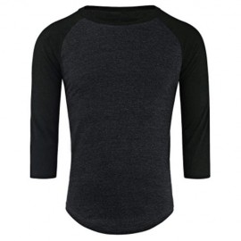 CREW NECK PANEL HALF RAGLAN SLEEVE T-SHIRT (DEEP GRAY)