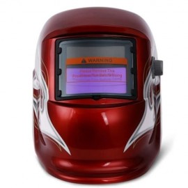 SOLAR ENERGY AUTOMATIC VARIABLE LIGHT ELECTRIC WELDING PROTECTIVE MASK (RED)