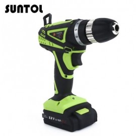 SUNTOL 12V Electric Screwdriver Lithium-ion Battery Drill (BLACK AND GREEN)