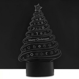 LED COLORFUL CREATIVE CHRISTMAS TREE DESIGN USB 3D NIGHT LIGHT (COLORFUL)