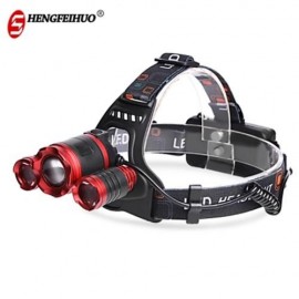 SHENGFEIHUO LED HARD LIGHT ZOOM RECHARGEABLE MINER LIGHT (RED)
