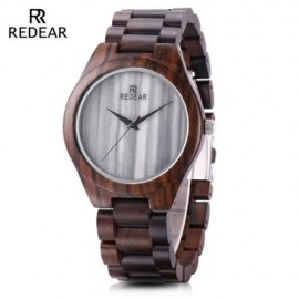 REDEAR SJ1448 - 1 MEN WOMEN WOOD MARBLE DIAL QUARTZ WATCH (EBONY)