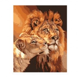 TWO LIONS DIY DIGITAL OIL HAND PAINTING WALL DECOR (COLORMIX)