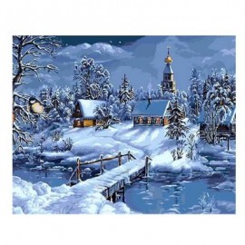 Village Landscape Digital Oil Hand Painting Wall Home Decor (COLORMIX)