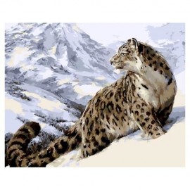 SNOW LEOPARD DIY DIGITAL OIL HAND PAINTING WALL DECOR (COLORMIX)