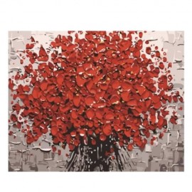 RED FLORAL DIY DIGITAL OIL HAND PAINTING WALL DECOR (COLORMIX)