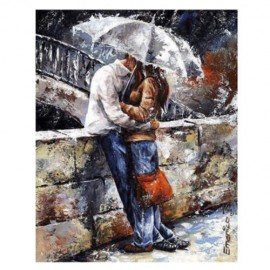 ROMANTIC LOVER DIGITAL OIL HAND PAINTING WALL HOME DECOR (COLORMIX)