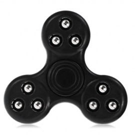 GYRO STRESS RELIEVER PRESSURE REDUCING TOY WITH NINE BEAD DECOR FOR OFFICE WORKER (BLACK)