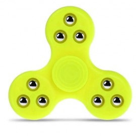 GYRO STRESS RELIEVER PRESSURE REDUCING TOY WITH NINE BEAD DECOR FOR OFFICE WORKER (YELLOW)