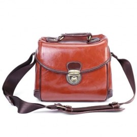 RETRO COLOR PU DSLR CAMERA WATERPROOF PHOTOGRAPHY HANDBAG SHOULDER BAG (BRIGHT ORANGE)