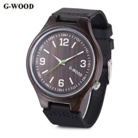 G - WOOD EG0710 UNISEX WOOD QUARTZ WATCH (EBONY)