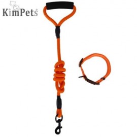 KIMPETS THREE-PIECE SUIT PET HARNESS LEASH (ORANGE)