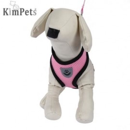 KIMPETS PET HARNESS LEASH SOFT MESH DOG CAT VEST (PINK)