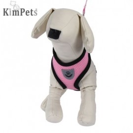 Kimpets Pet Harness Leash Soft Mesh Dog Cat Vest (PINK)