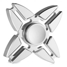 FOUR-POINTED STAR GYRO STRESS RELIEVER PRESSURE REDUCING TOY FOR OFFICE WORKER (SILVER)